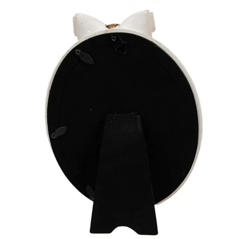 Ovale fotolijst met strik beige/goud 13*18