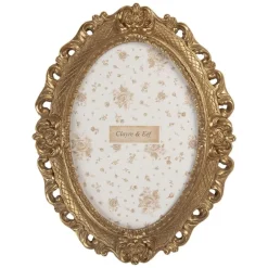 Ovale goudkleurige fotolijst 13*18