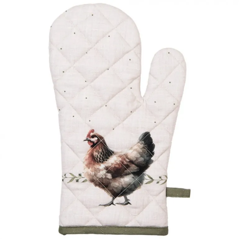 Ovenhandschoen boerderij kippen