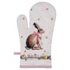 Ovenhandschoen haas en roosjes roze
