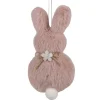 Paashanger konijn roze pluche 11 cm