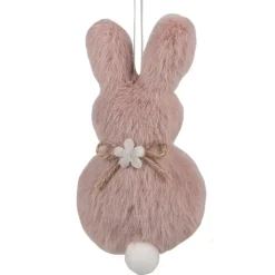 Paashanger konijn roze pluche 11 cm