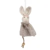 Paashanger konijntje met jurkje beige 16 cm