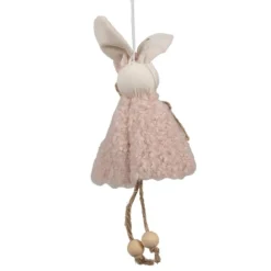 Paashanger konijntje met jurkje roze 16 cm