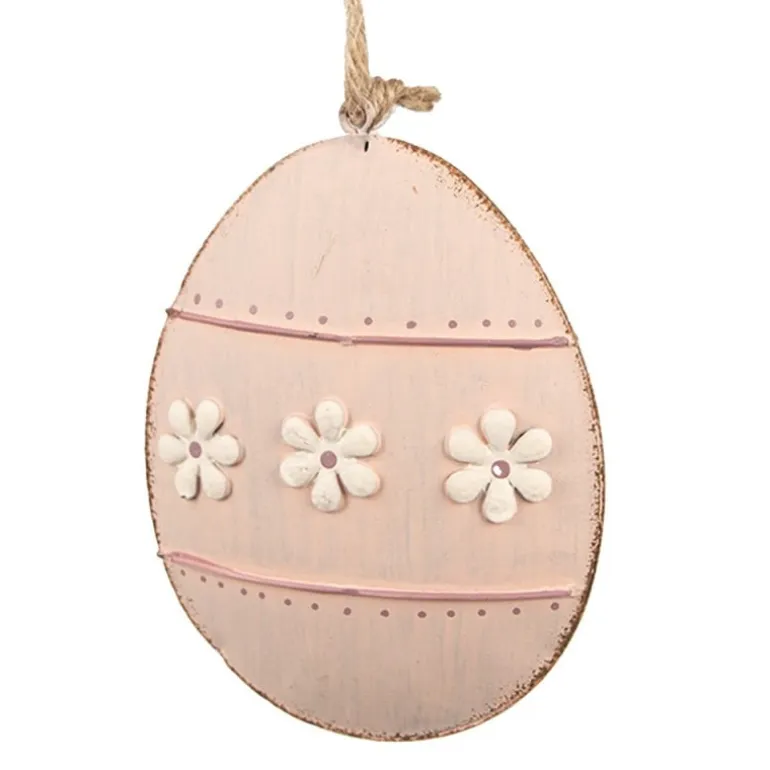Paashanger metalen ei roze 10*2*8