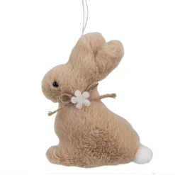 Paashanger pluche konijntje lichtbruin 10 cm