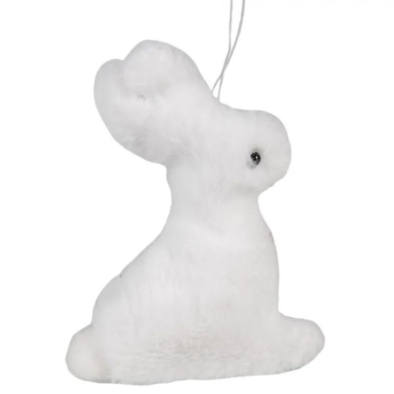 Paashanger pluche konijntje wit 10cm