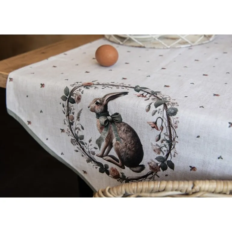 Pannenlap haas en roosjes groen