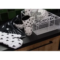 Pannenlap kerstboom wit/zwart