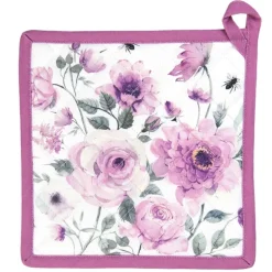 Pannenlap rozen en vlinders roze