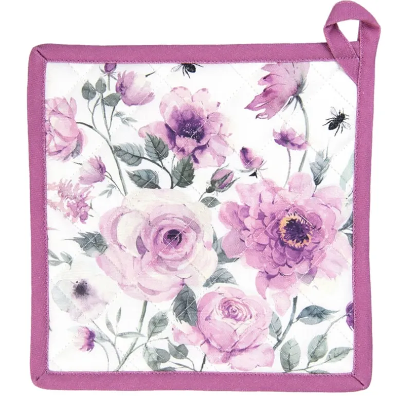 Pannenlap rozen en vlinders roze