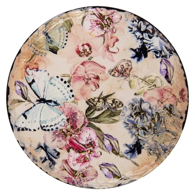 Pannenonderzetter vlinders en bloemen 16cm
