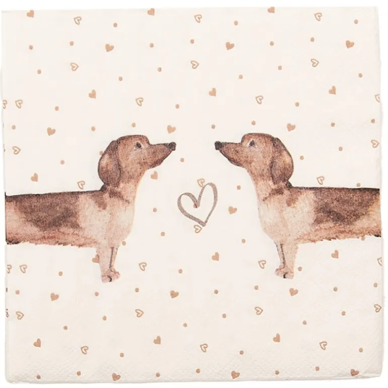 Papieren servetten (20) Dachshund Love