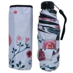 Paraplu bloemen wit 92cm