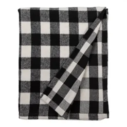 Plaid geruit zwart/wit 130*170