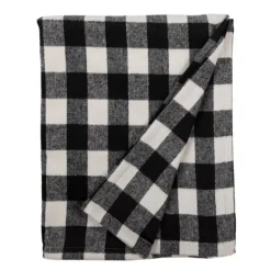 Plaid geruit zwart/wit 130*170