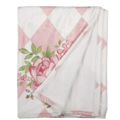 Plaid roze ruit roos 130*170