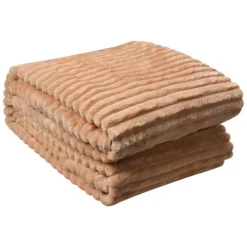 Plaid smalle ribbel beige 180*200