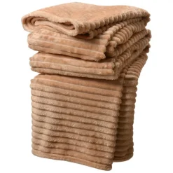 Plaid smalle ribbel beige 180*200