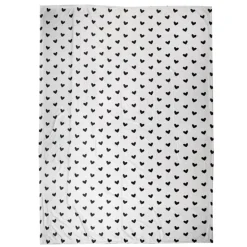 Plaid wit met zwarte hartjes 130*170