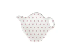 Porseleinen theezakjes houder roze dots