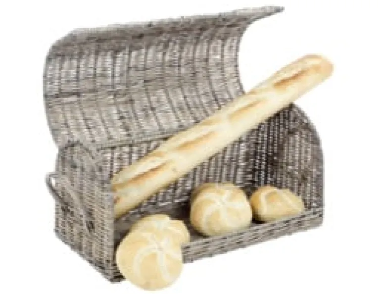 Rieten broodmand Brood met witte letters