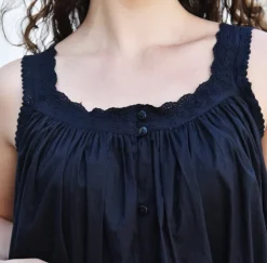 Romantisch nachthemd broderie Jodie zwart