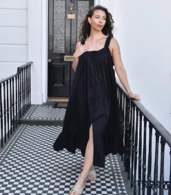 Romantisch nachthemd broderie Jodie zwart