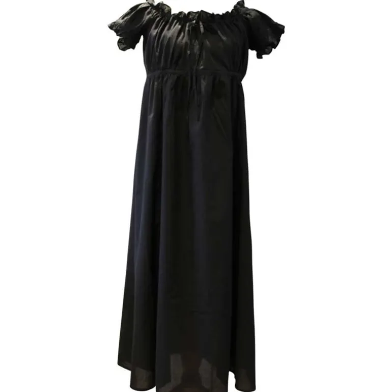 Romantisch nachthemd Darcy zwart korte mouw