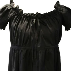 Romantisch nachthemd Darcy zwart korte mouw