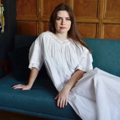 Romantisch nachthemd Edith V-hals