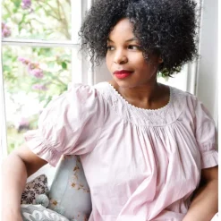 Romantisch nachthemd Juliet broderie zachtroze