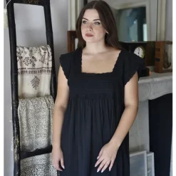 Romantisch nachthemd Pearl zwart