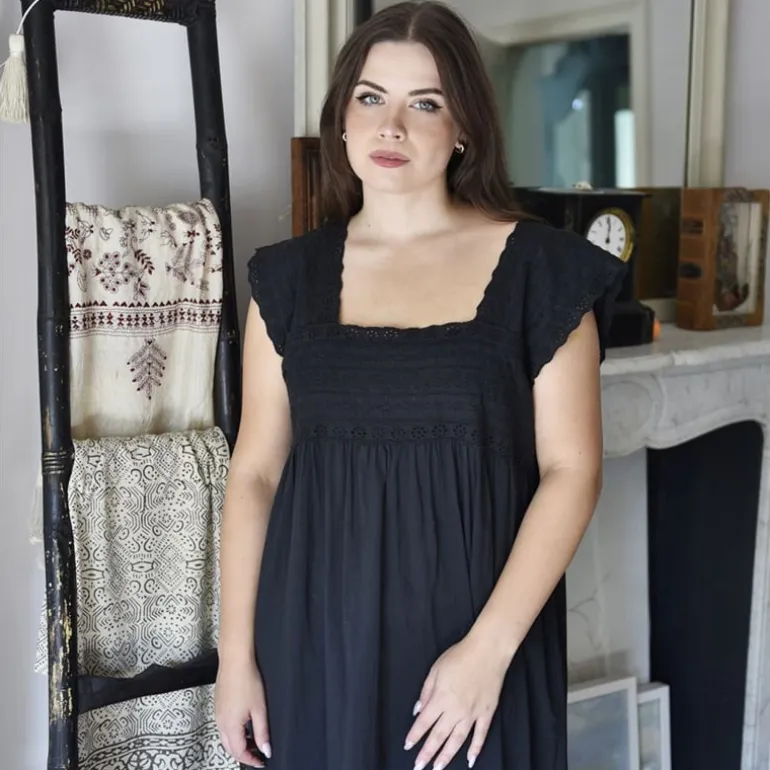 Romantisch nachthemd Pearl zwart