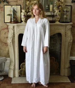 Romantisch nachthemd/kamerjas Claudia wit