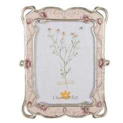 Romantische fotolijst roosjes roze/zilver 13*18