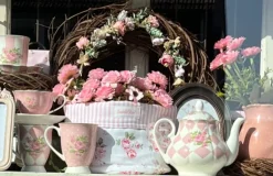 Romantische haarband roosjes groen