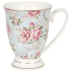 Romantische mok met rozen blauw