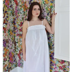 Romantische nachthemd Francesca smock wit