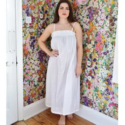 Romantische nachthemd Francesca smock wit