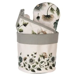 Rond broodmandje Anemoon beige/groen