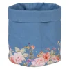 Rond broodmandje blauw met bloemen