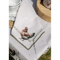 Rond broodmandje boerderij kippen