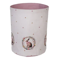 Rond broodmandje haas en roosjes roze