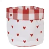 Rond broodmandje Love It hartjes rood/wit