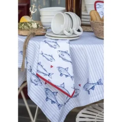 Rond tafelkleed Sun Sea and Fish 170 cm