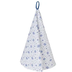 Ronde keukendoek roosjes blauw 80 cm