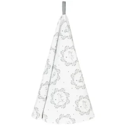 Ronde keukendoek wit/grijs kat