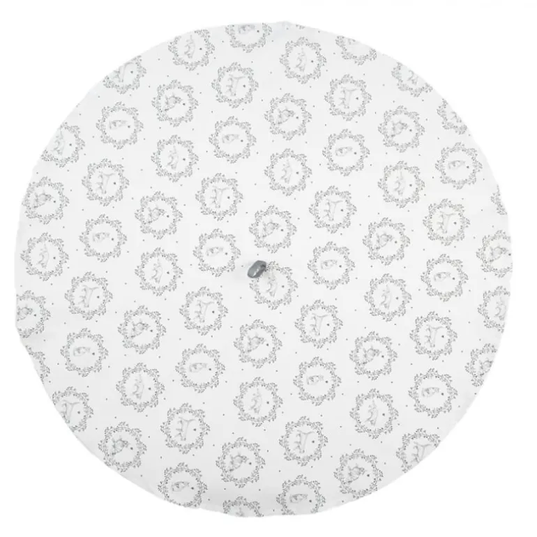 Ronde keukendoek wit/grijs kat