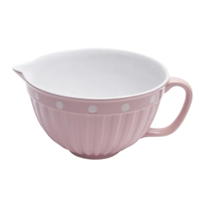 Roze beslagkom met handvat en dots